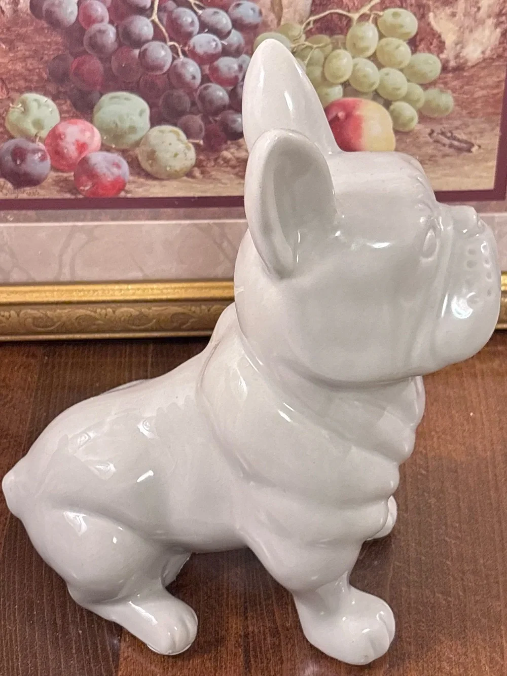🐾 French Bulldog Ceramic Figurine — Glossy White Decor Piece